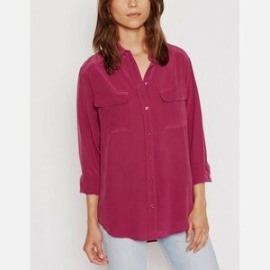 Equipment France Signature Silk Shirt in Malbec